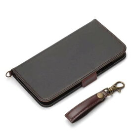 iPhone 11Pro ケース ブラック 手帳型カバー PUレザー 高級感 フィンガーストラップ カードポケット シンプル おしゃれ PGA