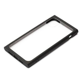 iPhone 11 ケース ブラック ガラスタフケース カバー スクエア 四角 カスタマイズ クリア 透明 シンプル おしゃれ PGA