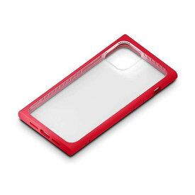 iPhone 12mini ケース レッド ガラスタフケース カバー スクエア 四角 カスタマイズ シンプル おしゃれ PGA