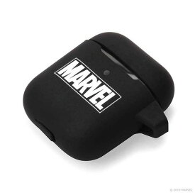 Air Pods ケース MARVEL MARVEL ロゴ ブラック シリコン ソフト カバー さらさら シンプル カッコイイ オシャレ おしゃれ キャラ PGA