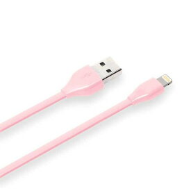 iPhone ケーブル ピンク Lightningコネクタ USBフラットケーブル 0.5m 充電 通信 PGA