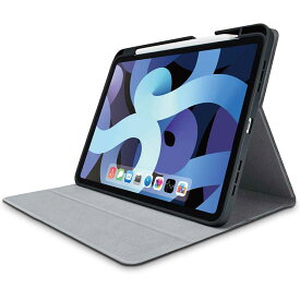 エレコム iPad Air 10.9インチ 第4世代 2020年モデル ケース カバー レザー 手帳 フラップ マグネット TPU スリープ Apple Pencilスタンド ブラック TB-A20MSABK