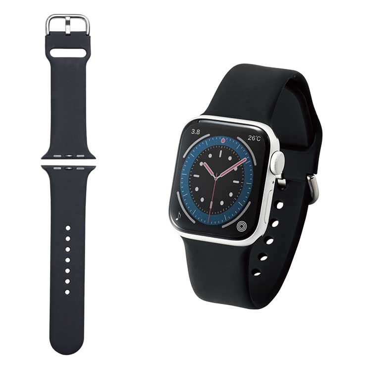 エレコム アップルウォッチ Apple Watch バンド Apple Watch Series 7 41mm SE 6 5 4 (40mm) SE  3 2 1 (38mm) シリコン ブラック AW-40BDSCBBK - www.edurng.go.th