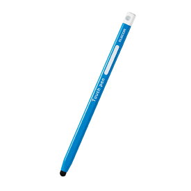 エレコム タッチペン タブレット iPad スマホ 鉛筆型 三角 太軸 感度タイプ ブルー タブレット学習 学校 子供 キッズ P-TPEN02SBU