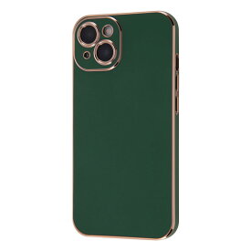 iPhone 13 ケース グリーン ピンクゴールド TPUソフトカバー メタリックフレーム カメラ周り保護 かわいい 可愛い おしゃれ オシャレ シンプル イングレム