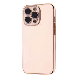 iPhone 13 Pro ケース ライトピンク ピンクゴールド TPUソフトカバー メタリックフレーム カメラ周り保護 かわいい 可愛い おしゃれ オシャレ シンプル イングレム
