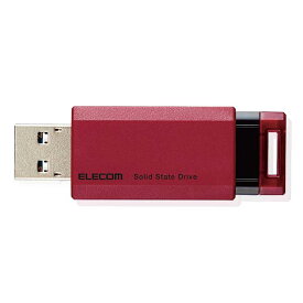 エレコム SSD 外付け ポータブル 1TB 小型 ノック式 USB3.2(Gen1)対応 レッド PS4 PS4Pro PS5 ELECOM
