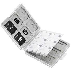 エレコム メモリカードケース インデックス台紙付き SD12枚＋microSD12枚収納 ホワイト ELECOM