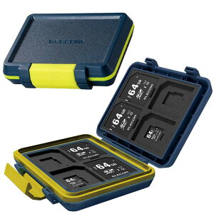 エレコム メモリカードケース ハード SD8枚+microSD8枚収納 ネイビー ELECOM