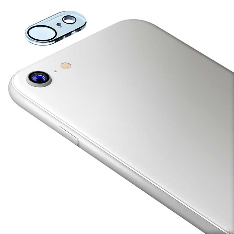 iPhone SE 第3世代 第2世代 カメラフルプロテクター クリア カメラレンズ保護 10Hガラス アルミ LEDライト ホームボタンプロテクター おしゃれ オシャレ シンプル PGA