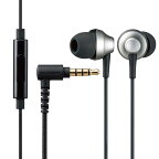 エレコム イヤホン ステレオヘッドホン 有線タイプ カナル型 マイク付 φ3.5mm 4極ミニプラグ 耳栓タイプ 高耐久ケーブル シルバー