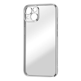 iPhone 14 クリア スマホ ケース カバー カメラ カバー シルバー 透明 保護 レンズ 耐衝撃 頑丈 傷に強い ストラップホール 付 メタリック 無地 シンプル