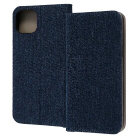iPhone 14 Plus 手帳型 スマホ ケース カバー Denim デニム インディゴ ブルー 耐衝撃 カード 収納 ポケット ストラップホール 付 スタンド機能付き