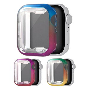Apple Watch P[X Jo[ ی Series8 Series7 45mm AppleWatch SE 2 1 44mm ^bN Of[V tB ̌^ TPU \tgP[X META IV p[v sN O[ CG[ 