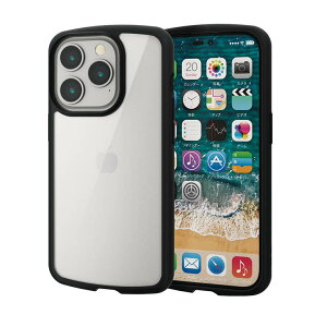 GR iPhone 14 Pro P[X Jo[ nCubh ϏՌ Ռz y ^ Xgbvz[t wʃNA TOUGH SLIM ubN ELECOM