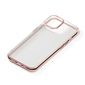 iPhone 14 13 クリア ケース ローズゴールド ブロンズ ピンク ゴールド カバー スマホケース おしゃれ かわいい 透明 メタリック フレーム 高級感 ソフト アイフォン アイホン PGA PG-22KTP10PK