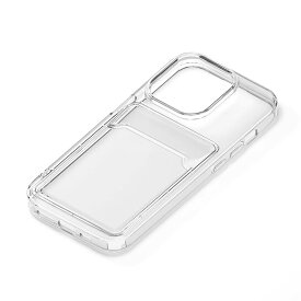 iPhone 14 Pro 抗菌 クリア ケース ポケット付 カバー スマホケース おしゃれ かわいい 透明 ソフト カード ポケット 収納 アイフォン アイホン プロ PGA PG-22QCTP01CL