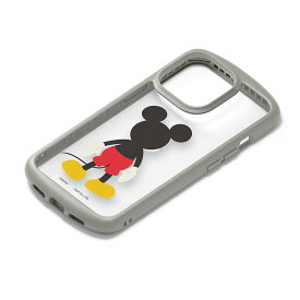 iPhone 14 Pro クリア ケース ディズニー ミッキー マウス カバー スマホケース おしゃれ かわいい 背面 透明 グレー 後ろ姿 アイフォン アイホン プロ 耐衝撃 頑丈 MagSafe対応 PG-DPT22Q01MKY
