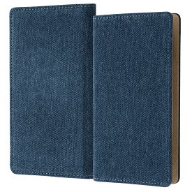 多機種対応 手帳型 スマホケース デニム ブルー Mサイズ 藍染 ジーンズ 生地 シンプル おしゃれ かわいい カード ポケット 収納 取り外し可能 手帳 汎用