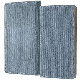 多機種対応 手帳型 スマホケース デニム ライト ブルー Mサイズ 藍染 ジーンズ 生地 シンプル おしゃれ かわいい カード ポケット 収納 取り外し可能 手帳 汎用