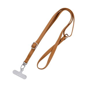 スマホショルダー ストラップ 平 ヒモ レザー キャメル スマートフォン 多機種対応 ネックストラップ SHOULTY MULTI STRAP PUレザー フェイクレザー 合皮 長さ調節可能