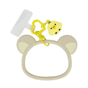 リラックマ スマホ ハンドストラップ キーホルダー 顔 フェイス シリコン ブレスレット ストラップホルダー キャラクター グッズ シルエット ラインアート 携帯 スマホ ストラップ アクセサ