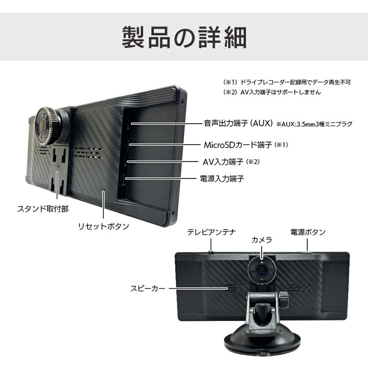 楽天市場】ディスプレイオーディオ ドライブレコーダー機能 ワンセグTV 