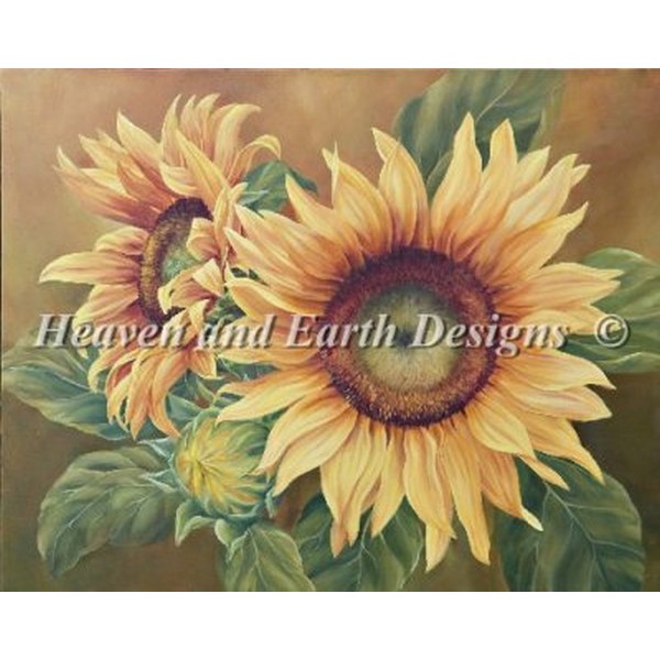 海外輸入の全面刺しクロスステッチ刺繍キットです クロスステッチ キット 上級者 メーカー直送 全面刺し Heaven And Marianne 人気の春夏 Broome Sunflowers - HAED Earth Designs