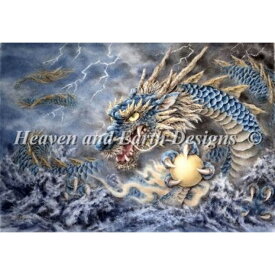 クロスステッチ キット Mini Blue Dragon 18ct - HAED(Heaven And Earth Designs) 上級者 全面刺し