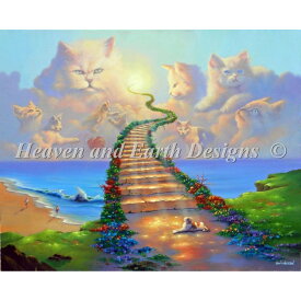 クロスステッチ キット Mini All Cats Go To Heaven - Heaven And Earth Designs(HAED) 上級者 全面刺し猫
