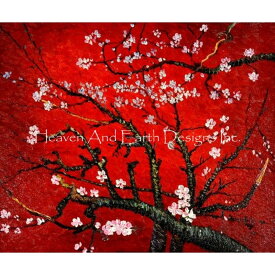 クロスステッチ キットMini Almond Blossom Red 25ct- HAED(Heaven And Earth Designs)上級者 全面刺し