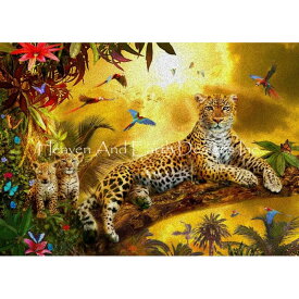 クロスステッチ キット 上級者 全面刺し 25ctLeopard With Cubs- HAED(Heaven And Earth Designs)