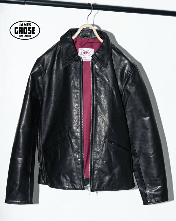 SALE 20 OFF ジェームスグロース JAMES GROSE カールトン ジップ ジャケット CARLTON ZIP JACKET 馬革 レザージャケット ブラック 黒 メンズ AW24JAM-01 1123 Crouka LR クローカ エルアール
