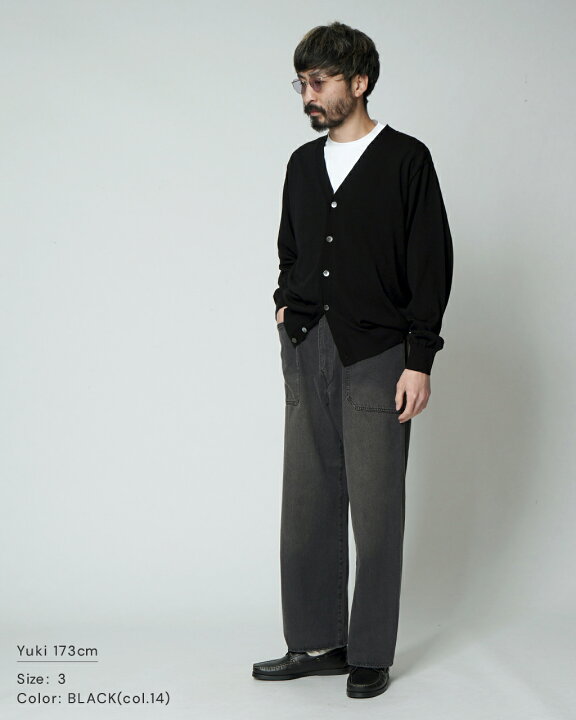 ヨネトミ シャツ カーディガン ネイビー size3 Yonetomi NEW BASIC 