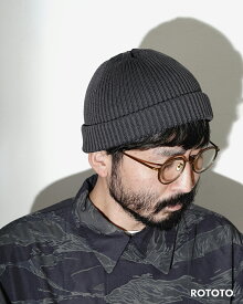 ロトト ROTOTO コットン ロールアップ ビーニー COTTON ROLL UP BEANIE 浅め ニット帽 ニットキャップ リブ 綿 無地 伸縮性 日本製 R5021 0911