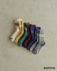 �y�労�ӍՁI20%OFF�N�[�|���z���g�g ROTOTO �����m �����Y �E�[�� �X�g���C�v �\�b�N�X ���j�Z�b�N�X �����Y ���f�B�[�X MERINO LAMBS WOOL STRIPE SOCKS �C�� R1489 1027 xp20