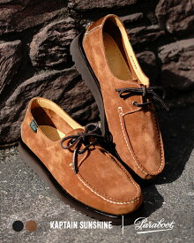 キャプテンサンシャイン × パラブーツ KAPTAIN SUNSHINE × Paraboot ドマング スエード Domingue Suede モカシン デッキシューズ ブラック キャメル メンズ KSPB03 0608