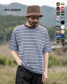 【アウトレット！30%OFF】ライテンダー RYE TENDER【Crouka別注】半袖ニット Tシャツ メンズ レディース CENTRE TEE クルーネック カットソー ソリッド ボーダー ブラック ホワイト イエロー ブルー ブラウン ゆったり コットン サステナブル 010012500 0401 xp20