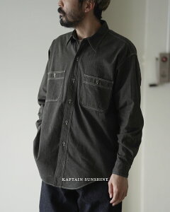 �L���v�e���T���V���C�� KAPTAIN SUNSHINE ���[�N�V���c �����Y Work Shirt KSBSSH03 �R�b�g�� �V���c �C���f�B�S �f�j���V���c �V�����u���[�V���c ���M�����[�J���[ ���� 0119