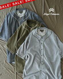 【期間限定！15%OFFクーポン】【アウトレット！30%OFF】ナイジェル・ケーボン Nigel Cabourn ベースボールシャツ ショートスリーブ TYPE2 メンズ BASEBALL SHIRT S/S TYPE2 半袖 80500011002 0509 xp10
