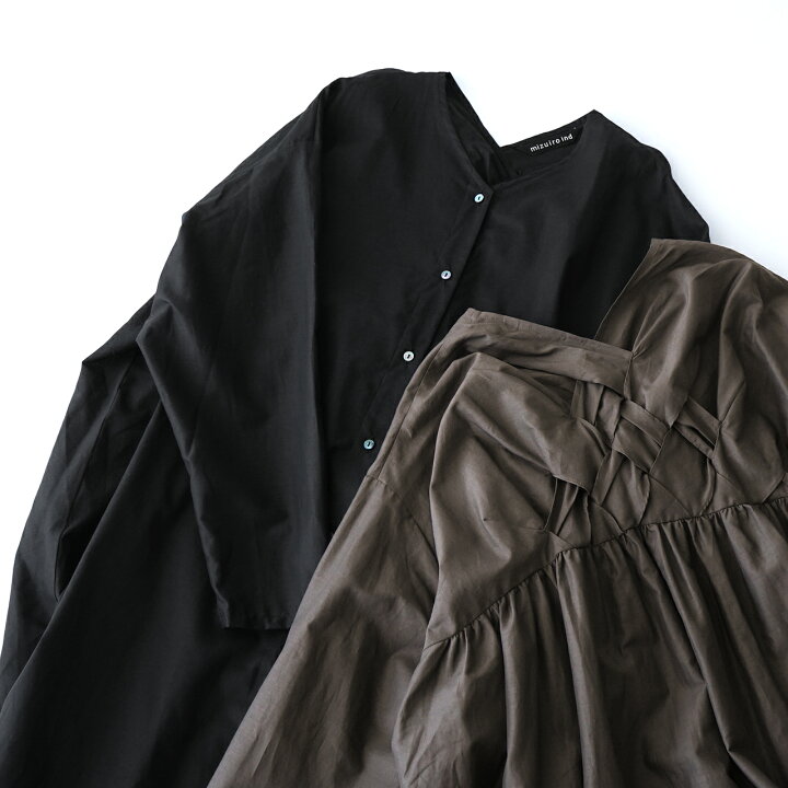 楽天市場 ミズイロインド ワンピース Mizuiro Ind レディース バスケットパターン Vネック コットン Basket Pattern Back Yoke One Piece 1 送料無料 0721 Crouka クローカ
