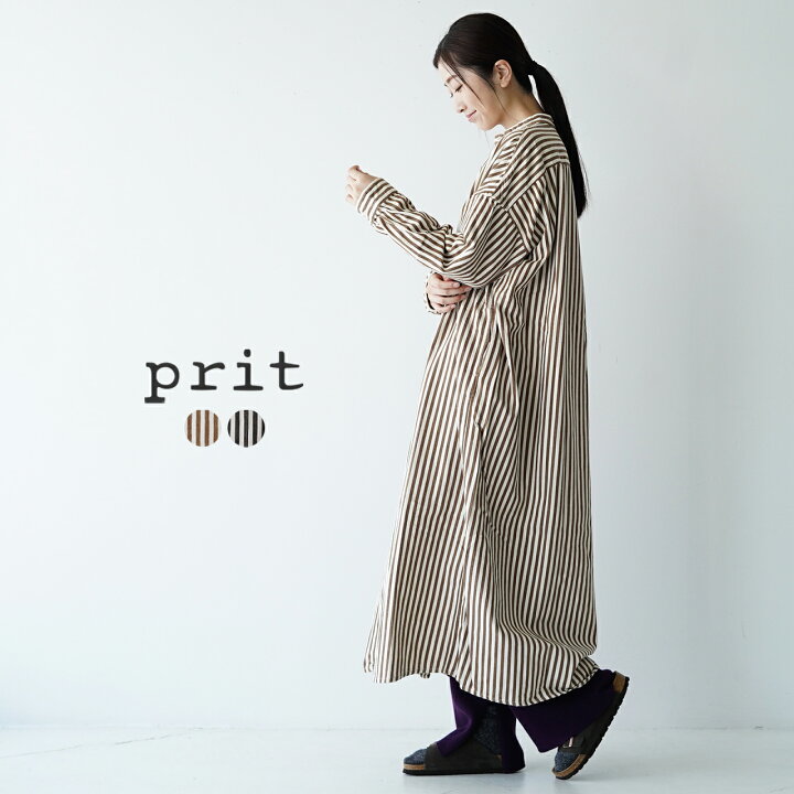 楽天市場】プリット prit ワンピース ストライプシャツ ワンピース 