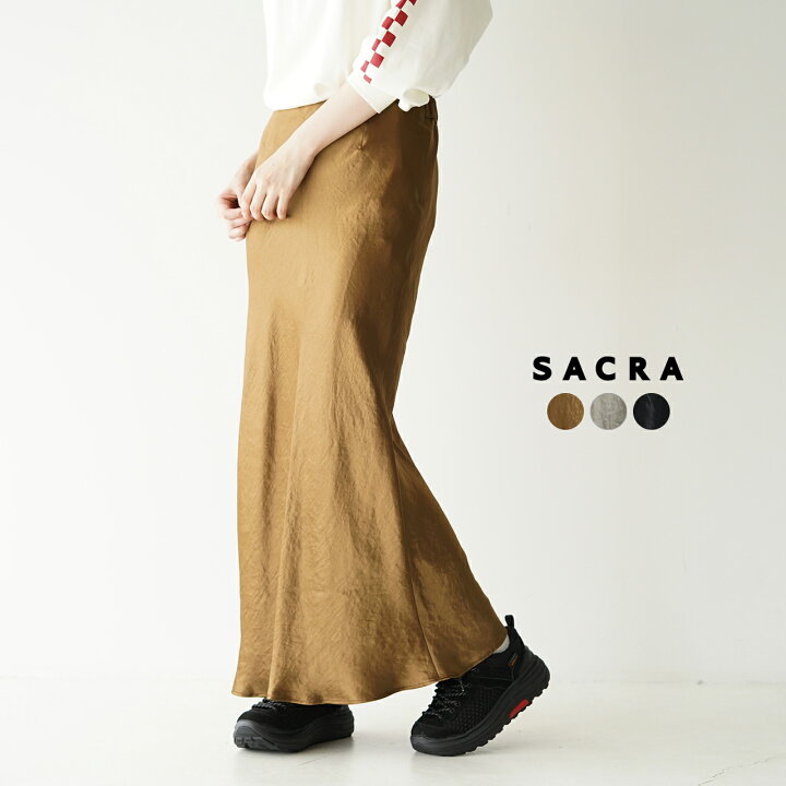 楽天市場】サクラ SACRA サテン ロングスカート レディース フレア 
