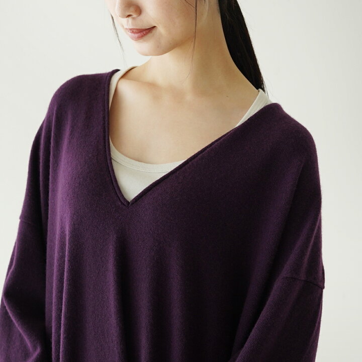 楽天市場】サクラ SACRA Vネック ウールカシミヤ ニット ロング 