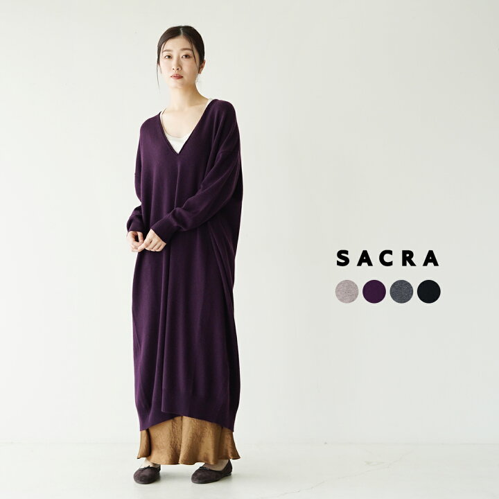 楽天市場】サクラ SACRA Vネック ウールカシミヤ ニット ロング  