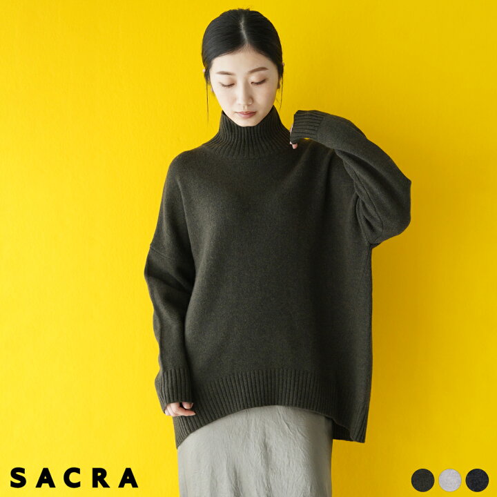 楽天市場】サクラ SACRA ミドルゲージ ハイネック ニット レディース 