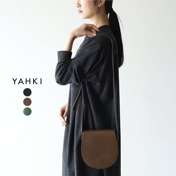 楽天市場】ヤーキ YAHKI レザー ショルダーバッグ ラウンド型 フラップ 