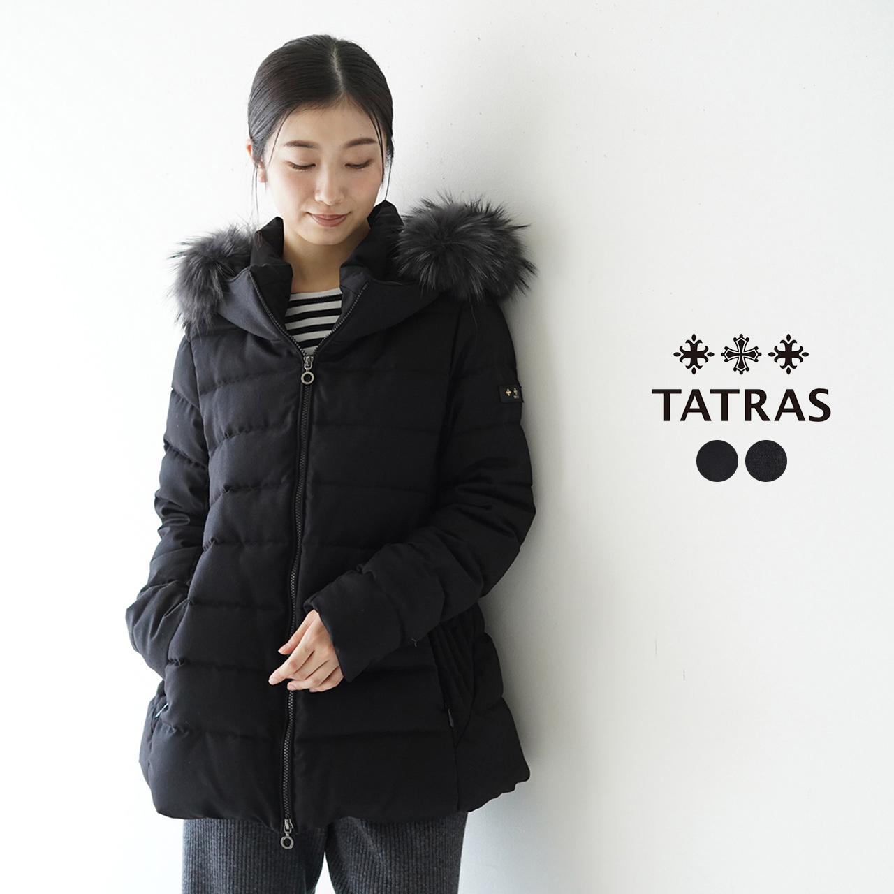 買い店舗 【美品】TATRAS　タトラス　ダウンコート　　ダブル　Aライン　M ダウンジャケット