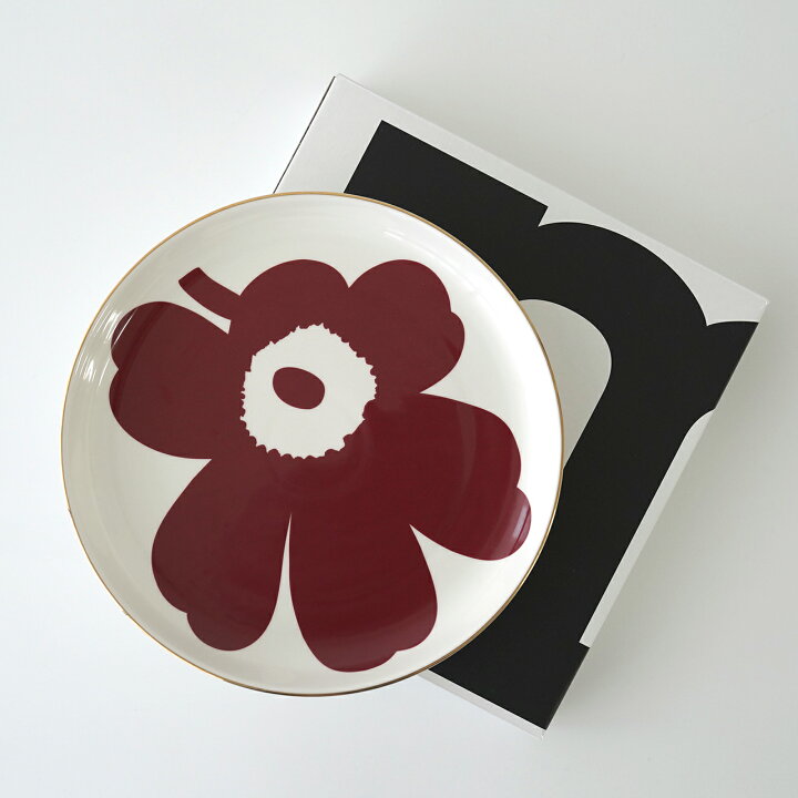 楽天市場 マリメッコ Marimekko 創立70周年記念 ウニッコ柄 プレート 丸皿 大皿 32 0cm Juhla Unikko Platter 4 送料無料 Crouka クローカ