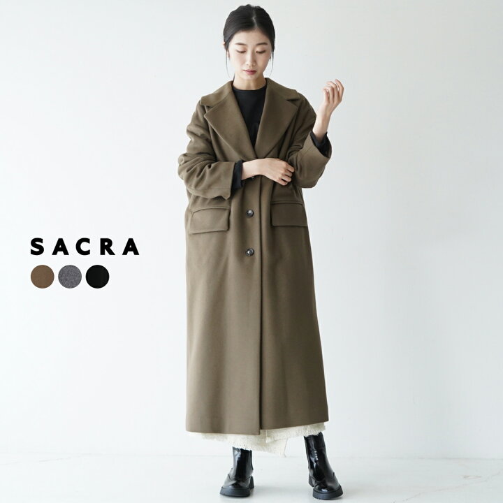 楽天市場】サクラ SACRA ウール カシミア メルトン ロングコート WOOL  